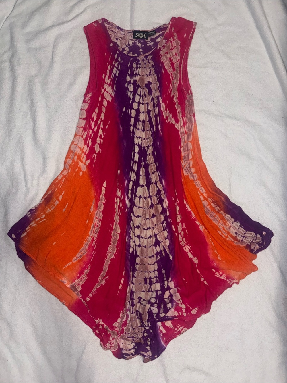SOL Tie-Dye Circle Skirt in Pink, Orange & Purple
